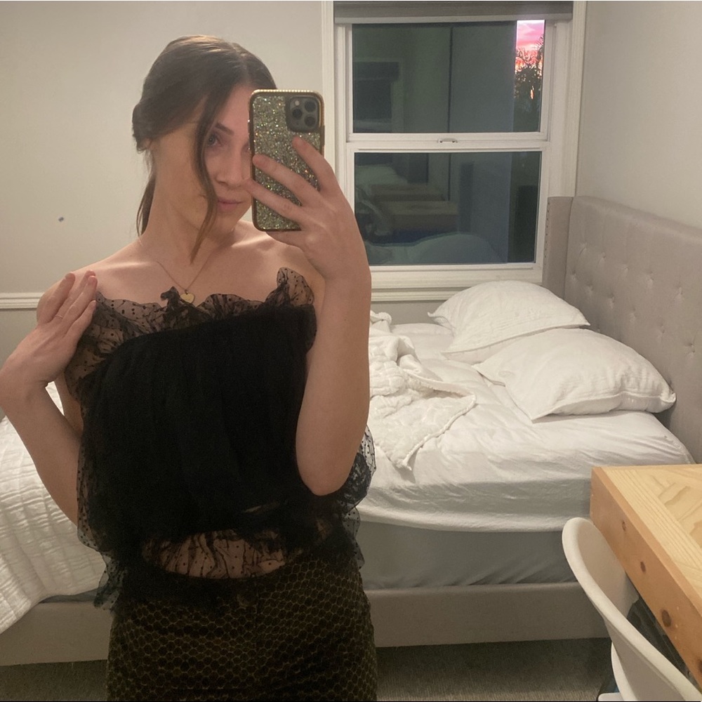 Black unique tube top